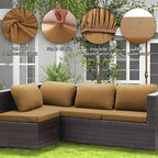 14PCS Patio Cushion Covers, Patio Furniture Couch Seat Slipcovers | Washable - Image 4