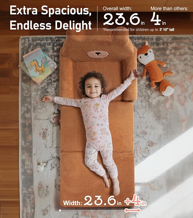 little dove Extra Wide Soft Toddler Couch Fold Out, Comfy Toddler Chair - Image 4