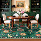 RELEANY Floral Washable 5x7 Area Rugs DarkGreen | Flower Carpet Print Boho Cute - Image 7