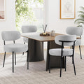 Sweetcrispy Dining Chairs Set of 4, Boucle Upholstered Modern Mid Century Round by Sweetcrispy