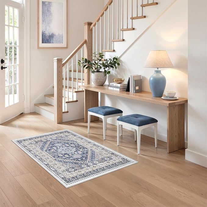 2x3 Rug Non Slip, Small Washable Entryway Rug, Runner - Image 9