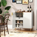 ARTPOWER Wine Bar Cabinet with Fluted Texture, Modern Coffee Cabinet with Wine - Image 5