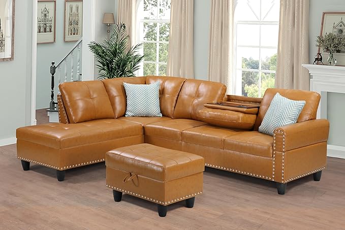 Wakefit Sectional Sofa Couch, Modern 4-Seaters Living Room Furniture Sets by Wakefit