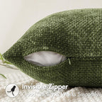 MIULEE Decorative Couch Throw Pillow Covers 20x20 Inch Olive 2 Pack | Modern - Image 5