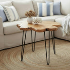 WELLAND Live Edge Cedar Coffee Table 32" W x 32" D x 20.5" H Rustic Round Table - Image 4