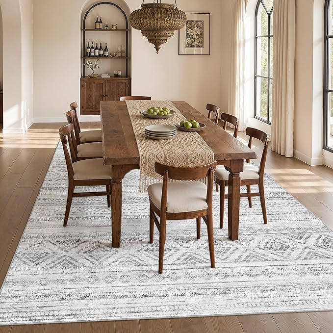 cotiled Boho 10x12 Area Rug for Living Room: Large Moroccan Washable Rug | - Image 6