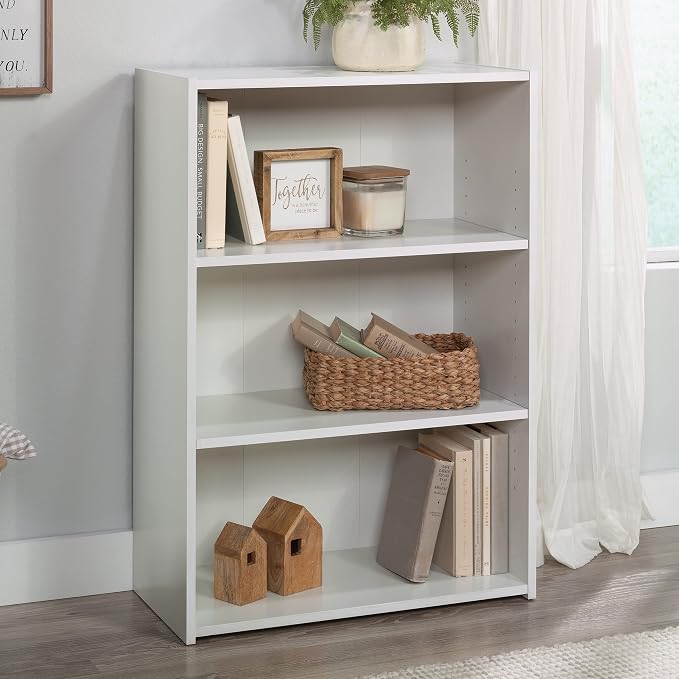 Sauder Beginnings 3-Shelf Bookcase/ Book shelf, Soft White finish - Image 2