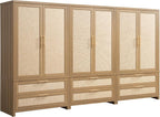 SICOTAS Armoire Wardrobe Closet, Larger Rattan Armoires Wardrobe Cabinet by SICOTAS