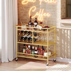 MAHANCRIS Bar Cart for Home, 3-Tier Serving Cart - Image 4