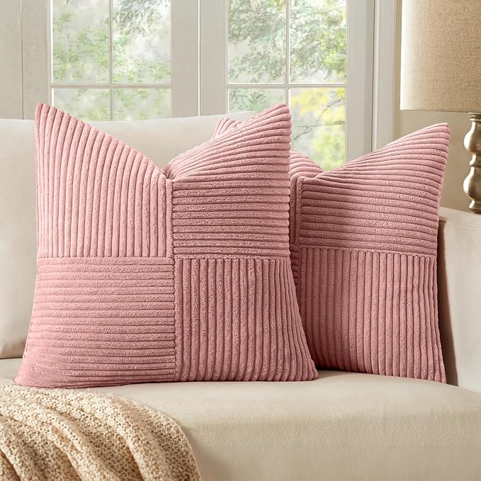 MIULEE Blush Pink Decorative Throw Pillow Covers by MIULEE