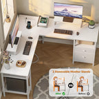 Furologee White 59” L Shaped Desk - Image 5
