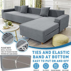 ZNSAYOTX Sectional Couch Covers, Stretch Jacquard Slipcovers - Image 4