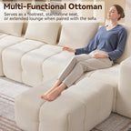 Large Boneless Ottoman, Upholstered Cloud Ottomans - Image 6