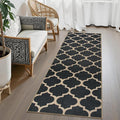 Lahome Moroccan Easy Jute Runner Rug, Geometric Trellis Woven Long Carpet by Lahome