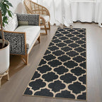 Lahome Moroccan Easy Jute Runner Rug, Geometric Trellis Woven Long Carpet by Lahome