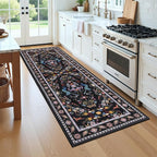HEBE Hallway Runner Rug 2'x8', Washable Non Slip Kitchen Rug Runner | Soft Boho - Image 9