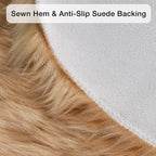 duduta Beige Faux Sheepskin Runner Rugs 2x6 ft, Fluffy Fur Couch Covers | Shag - Image 4