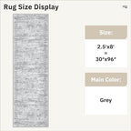 Soalmost Washable Runner Rug 2'6"x8' Kitchen Hallway Runners Grey | Soft - Image 6
