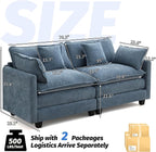 76'' Cloud Deep Seat Loveseat, Upholstered Chenille Modular 2-Seats Sectional - Image 2