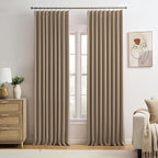 Cappuccino Pinch Pleated 60 Inch Wide Curtains 60 x 102, Thermal Insulated by KEQIAOSUOCAI