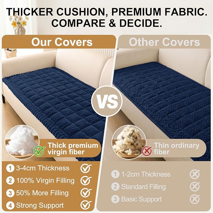 Smiry Couch Cover for Dogs, Non Slip Fuzzy Pet Sofa Arm Covers Washable | Sofa - Image 4