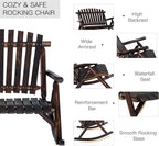 Outsunny Outdoor Wooden Rocking Chair, Double-Person Rustic Adirondack Rocker - Image 6