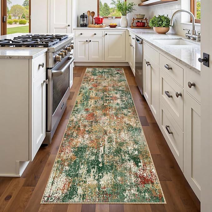 RELEANY Washable Runner 2'x6' Abstract Area Rug by RELEANY