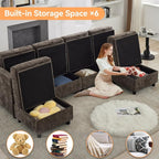 WUTUTUEE 107'' Modular Sectional Sofa Convertible U Shaped Sofa Couch Set - Image 4