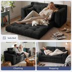 Homkdom Convertible Loveseat Sleeper, Space-Saving Folding Sofa Bed - Image 4