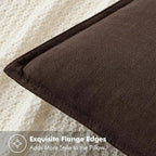 MIULEE Decorative Linen Lumbar Pillow Cover 12x20 Inch Dark Brown | Fall Autumn - Image 5