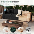3 Pieces Corduroy Couch Set for Living Room, 7 Seats Cloud Sofa, Deep Seat - Image 7