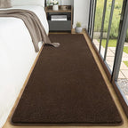 2x10 Runner Rug for Hallway, Long Runner Rugs Non Slip, Coffee | Soft Washable - Image 3