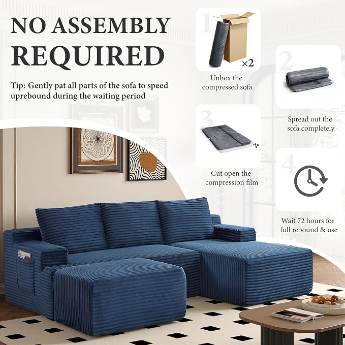 96" Sectional Couches for Living Room Cloud Couch Sofa - Image 6