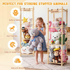 Woodure Stuffed Animal Storage & Organizer, Wooden Cute Zoo Toy Holder - Image 2