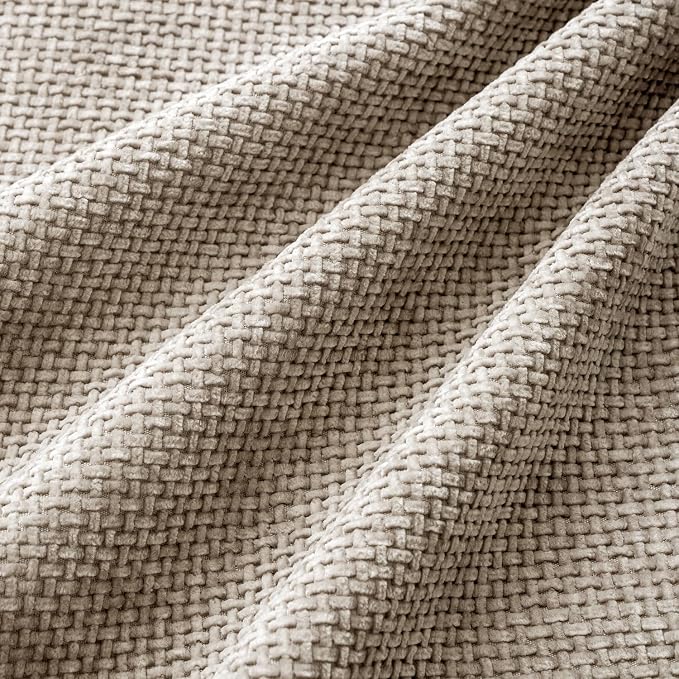 MIULEE Soft Decorative Chenille Pillow Covers Khaki 20x20 Pack of 4 | Modern - Image 3