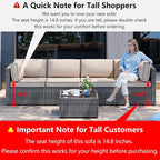 Shintenchi 5 Pieces Outdoor Patio Furniture Sets, Patio Sectional Sofa Couch - Image 3