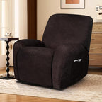 ANARACHON Leather Look Recliner Chair Covers, 4-Pieces Stretch Recliner Cover - Image 2