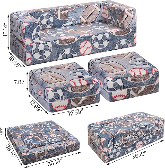 Cvortll Modular Kids Play Couch, Glow in Dark Kids Sofa, Child Sectional Sofa - Image 3