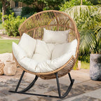 Vongrasig Wicker Egg Chair PE Rattan Rocking Chair - Image 2