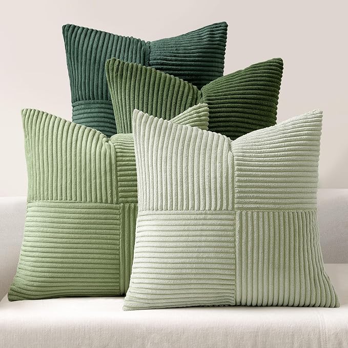 MIULEE Spring Green Decorative Throw Pillow Covers 22x22 Inch Set of 4 Boho by MIULEE