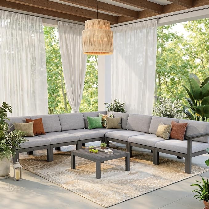Stoog 11-Piece Patio Furniture Set, All-Weather Outdoor Sectional Sofa Set - Image 9