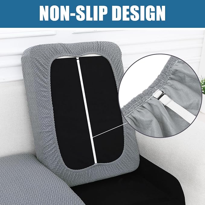 Smiry Waterproof Couch Cushion Covers, Stretch Jacquard Thick Sofa Cushion - Image 3
