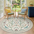 Green and Blue Insect 6ft Round Soft Rugs by HazoHaus