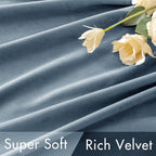 MIULEE Velvet Curtains 52x96 inches 2 Panels Stone Blue Blackout Curtains | - Image 4