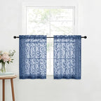 Furman Cafe Curtains 30 Inch Length 2 Panels Set, Elegant Geometric Jacquard - Image 4
