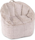 Big Joe Milano Bean Bag Chair for Kids, Ultra-Soft Taupe Plushie Polyester Blend by BigJoe