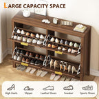 YOMILUVE Shoe Cabinet Storage for Entryway, Fluted Shoe Cabinet - Image 5