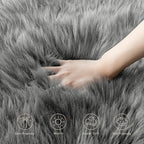 Ashler Faux Fur Rug, Fluffy Shaggy Area Rug Ultra Soft 2.3 x 3.3 Feet Sheepskin - Image 7