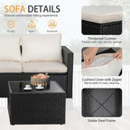 Shintenchi 4 Pieces Patio Furniture Sets, Outdoor Sofa Patio Sectional Sets All - Image 6