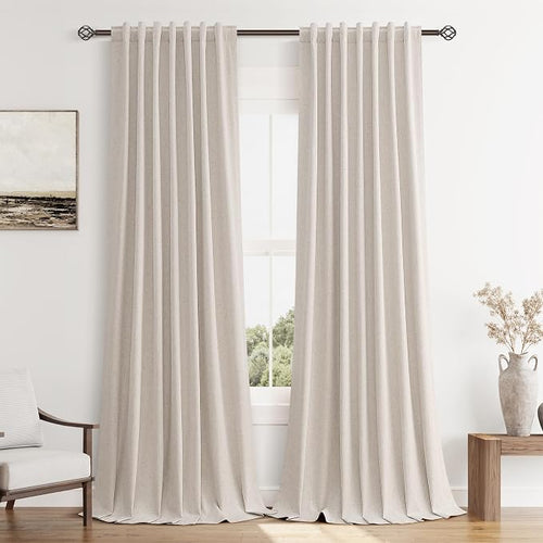 100% Blackout Curtains 90 Inch Length 2 Panels Set by Guken